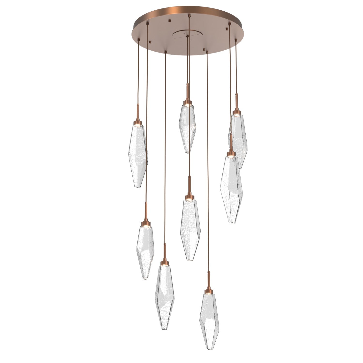 Hammerton Studio - CHB0050-08-BB-CC-C01-L1 - LED Pendant - Rock Crystal - Burnished Bronze