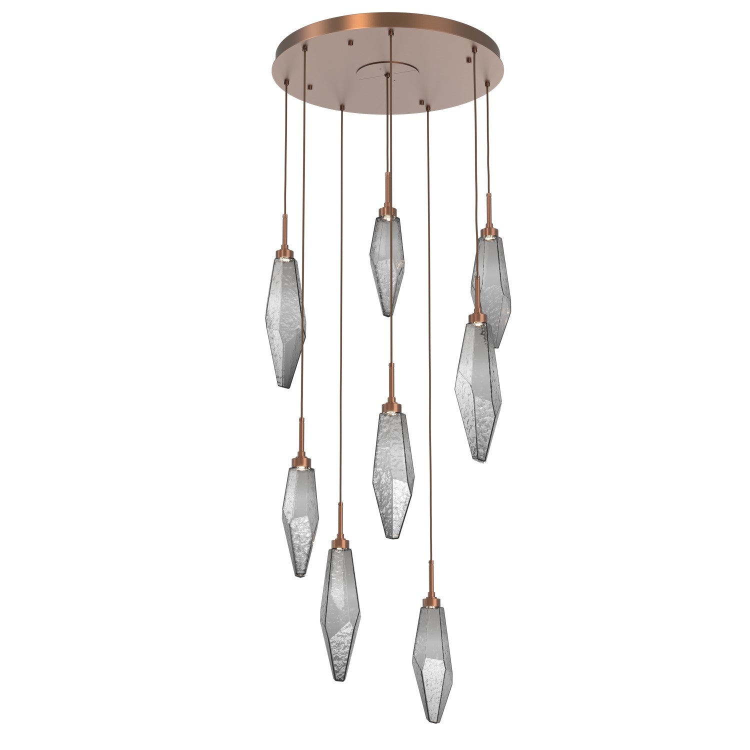 Hammerton Studio - CHB0050-08-BB-CS-C01-L1 - LED Pendant - Rock Crystal - Burnished Bronze