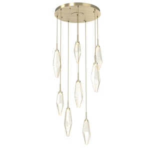 Hammerton Studio - CHB0050-08-HB-CA-C01-L1 - LED Pendant - Rock Crystal - Heritage Brass