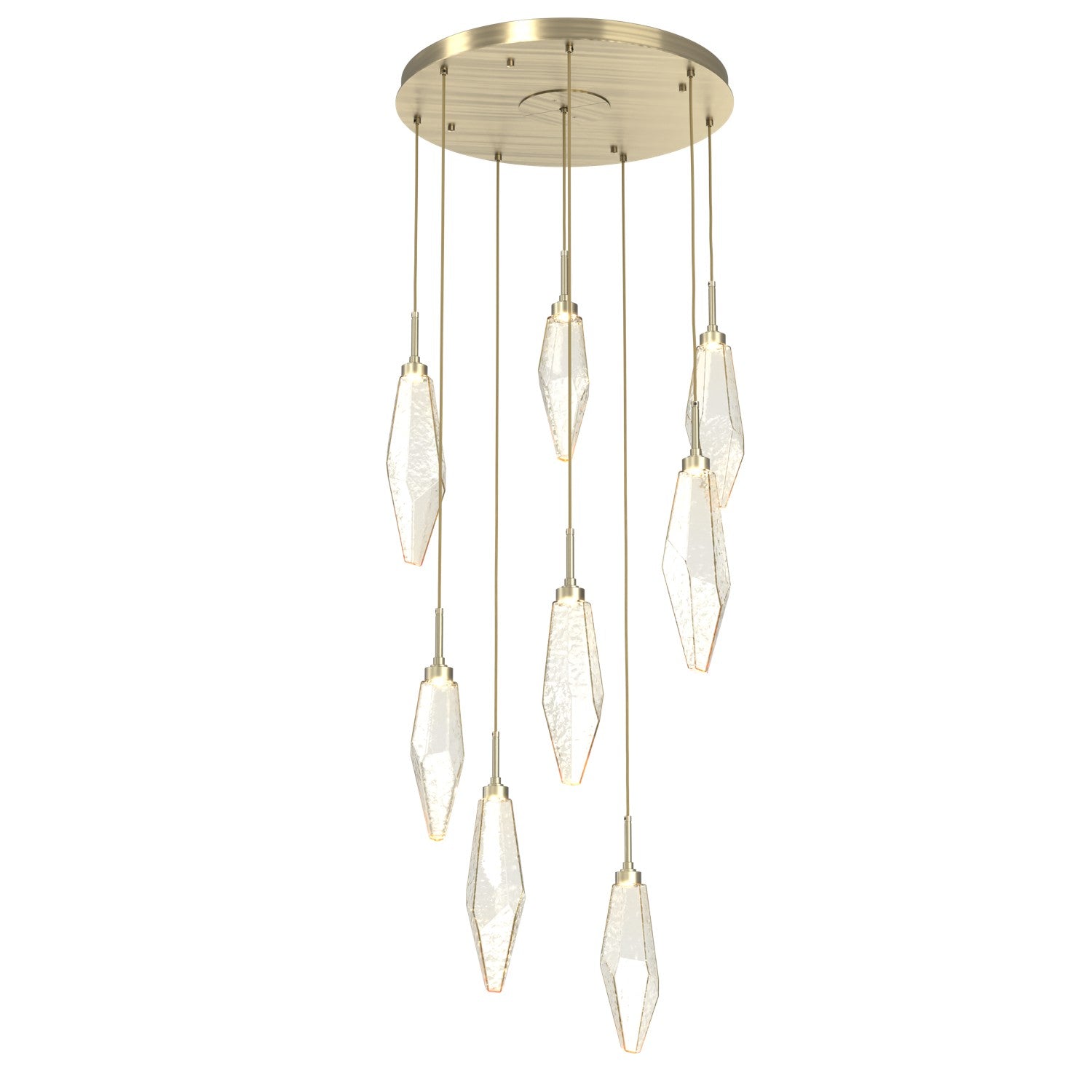 Hammerton Studio - CHB0050-08-HB-CA-C01-L3 - LED Pendant - Rock Crystal - Heritage Brass