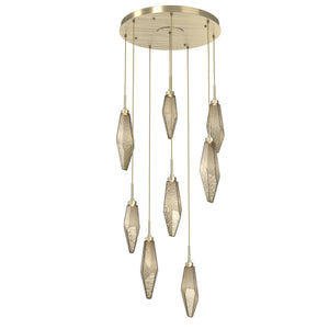 Hammerton Studio - CHB0050-08-HB-CB-C01-L1 - LED Pendant - Rock Crystal - Heritage Brass