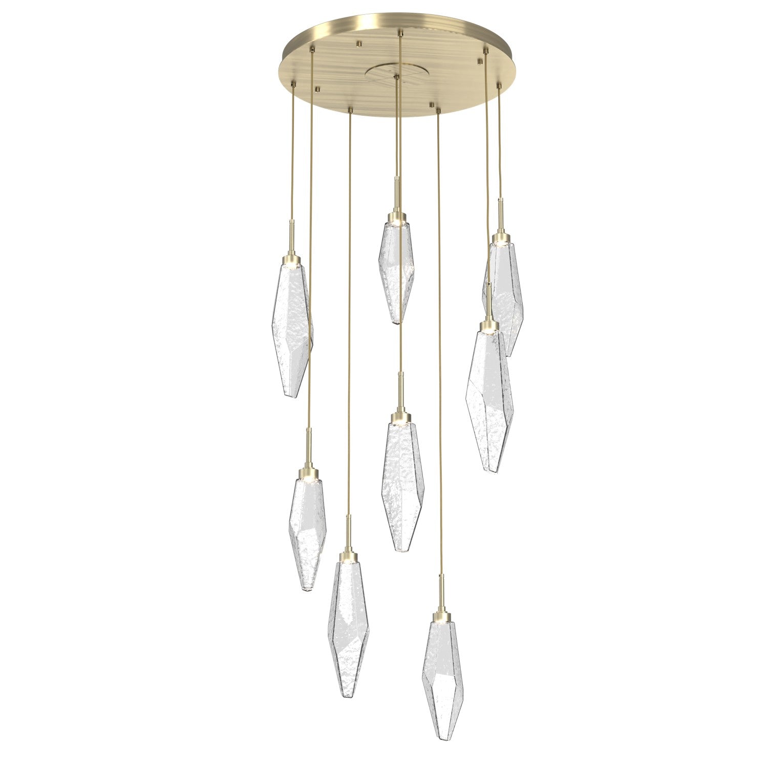 Hammerton Studio - CHB0050-08-HB-CC-C01-L3 - LED Pendant - Rock Crystal - Heritage Brass