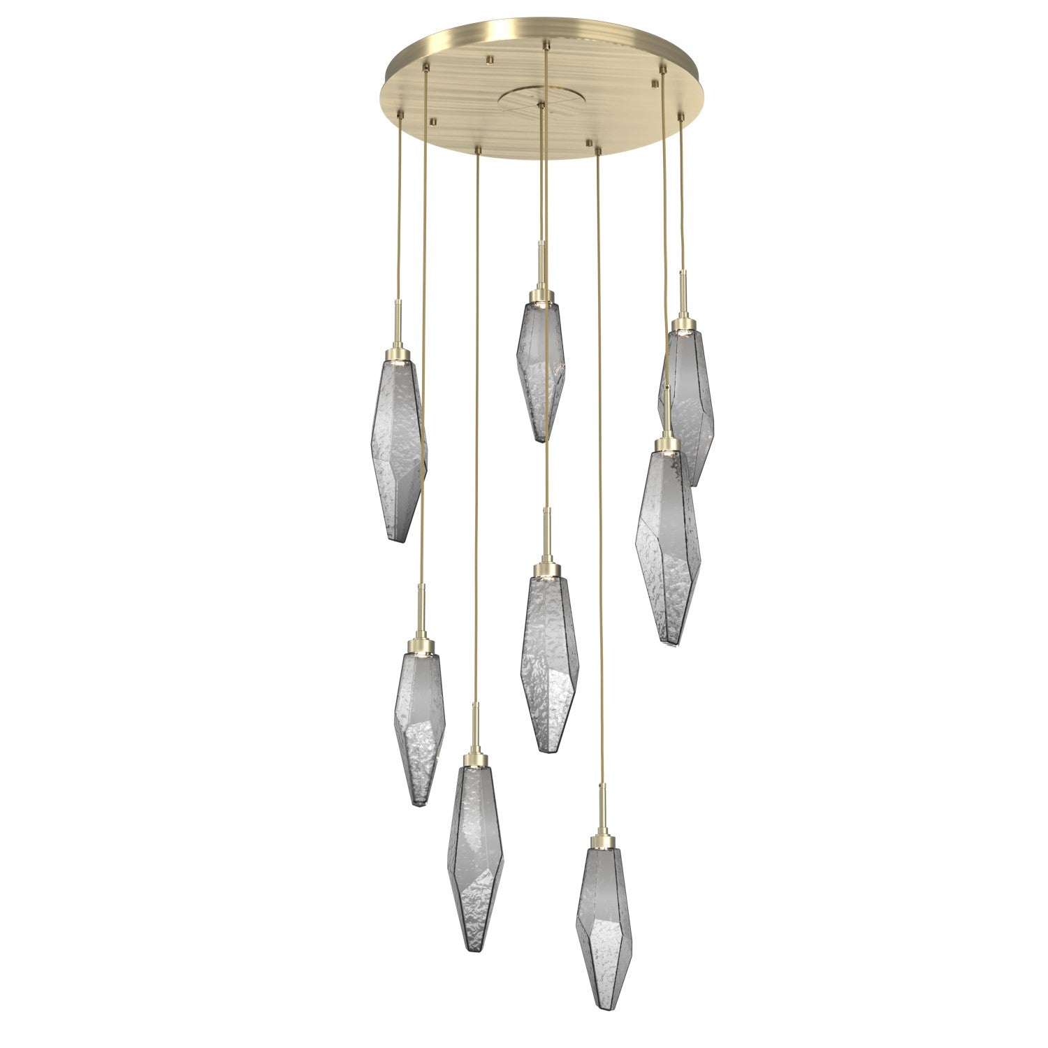 Hammerton Studio - CHB0050-08-HB-CS-C01-L1 - LED Pendant - Rock Crystal - Heritage Brass