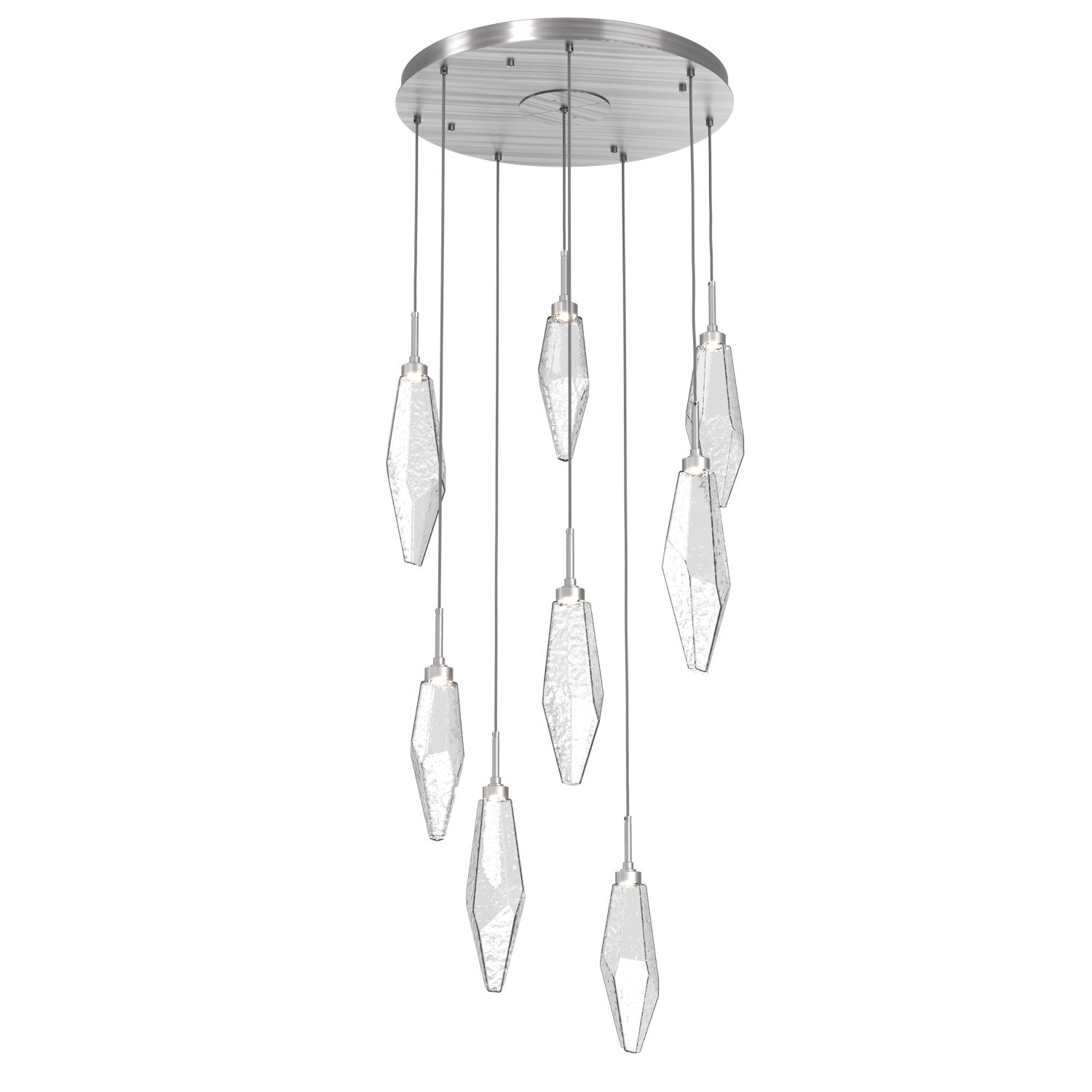 Hammerton Studio - CHB0050-08-SN-CC-C01-L1 - LED Pendant - Rock Crystal - Satin Nickel