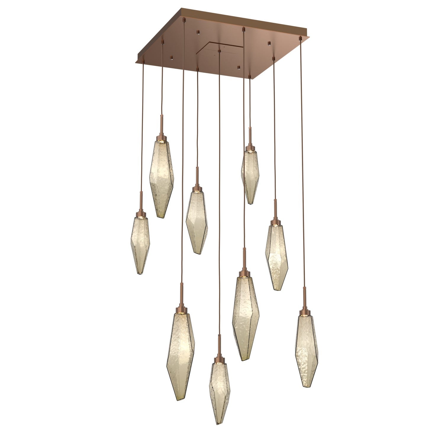 Hammerton Studio - CHB0050-09-BB-CB-C01-L1 - LED Pendant - Rock Crystal - Burnished Bronze