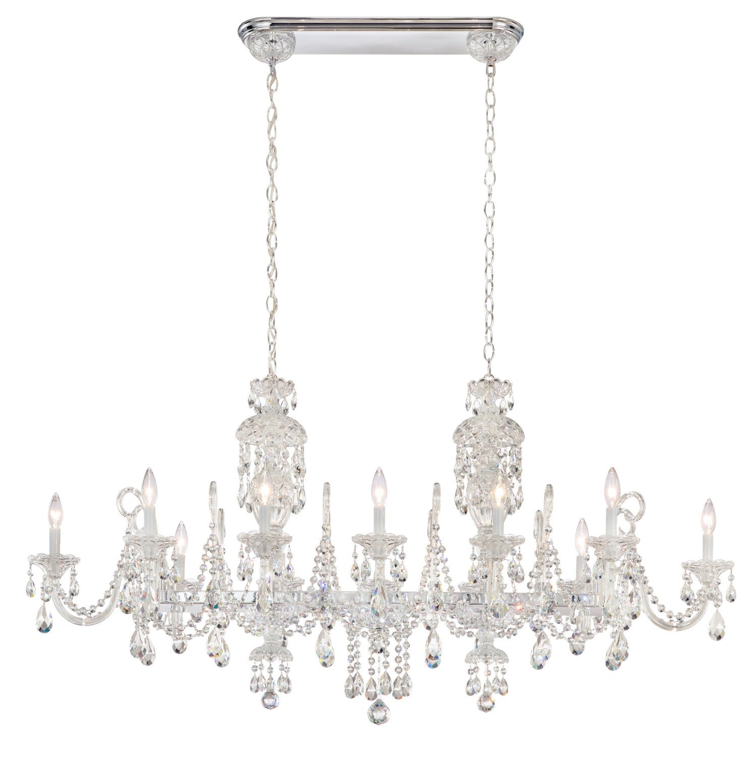 Schonbek - S6912-40R - 12 Light Linear Chandelier - Sterling Linear - Silver