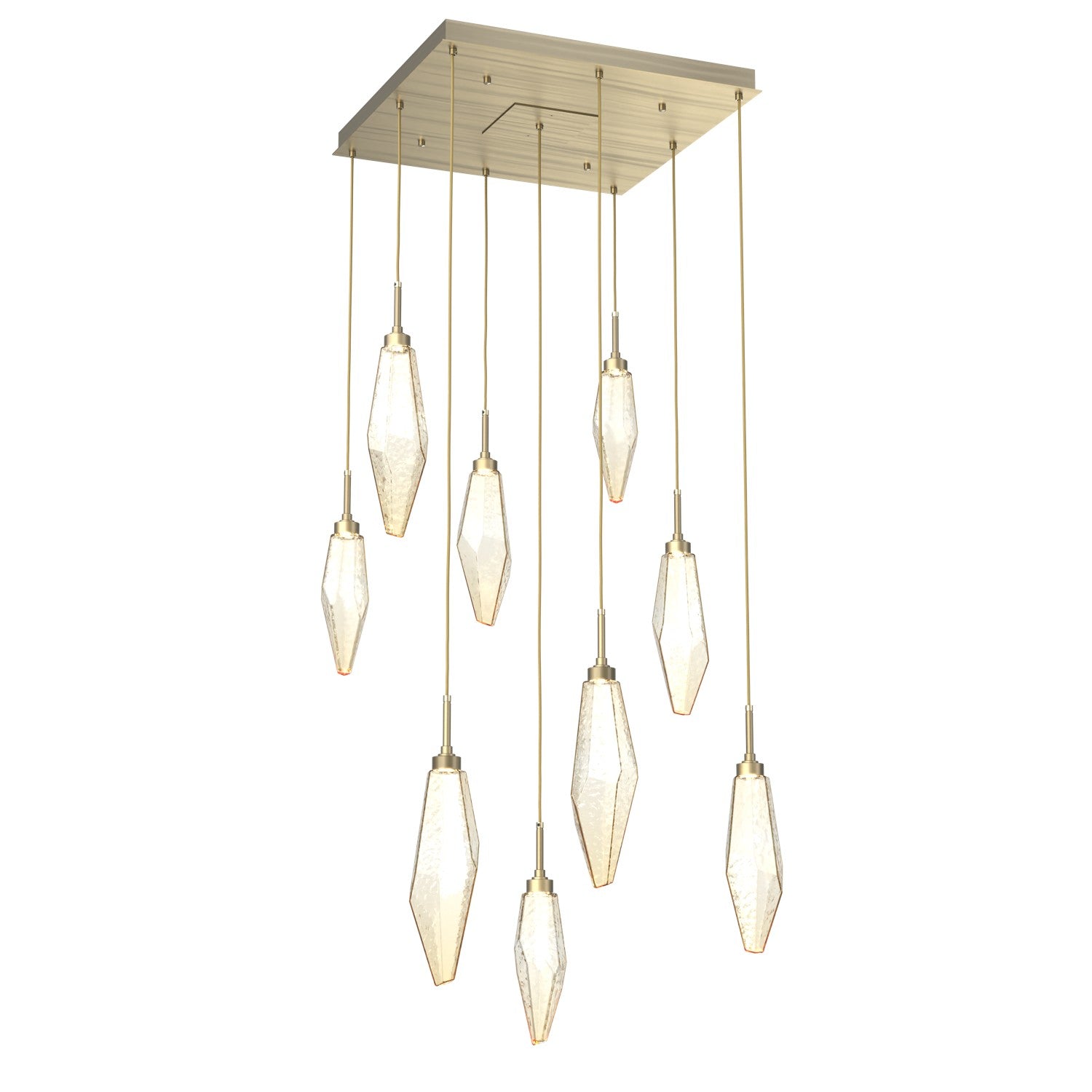 Hammerton Studio - CHB0050-09-HB-CA-C01-L3 - LED Pendant - Rock Crystal - Heritage Brass