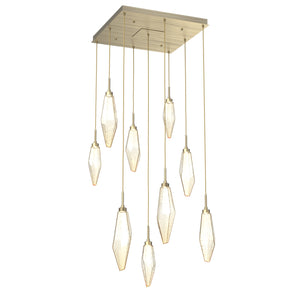 Hammerton Studio - CHB0050-09-HB-CA-C01-L3 - LED Pendant - Rock Crystal - Heritage Brass