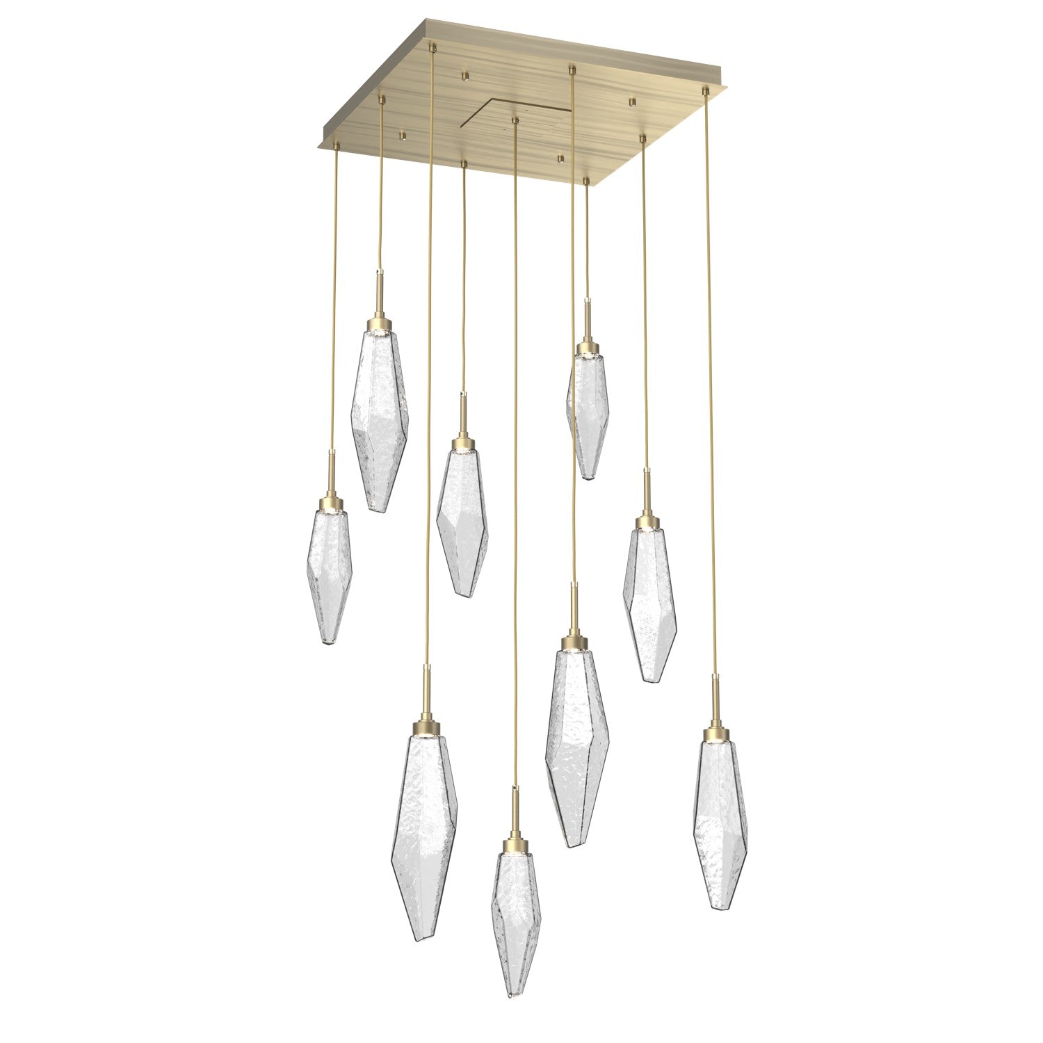 Hammerton Studio - CHB0050-09-HB-CC-C01-L3 - LED Pendant - Rock Crystal - Heritage Brass