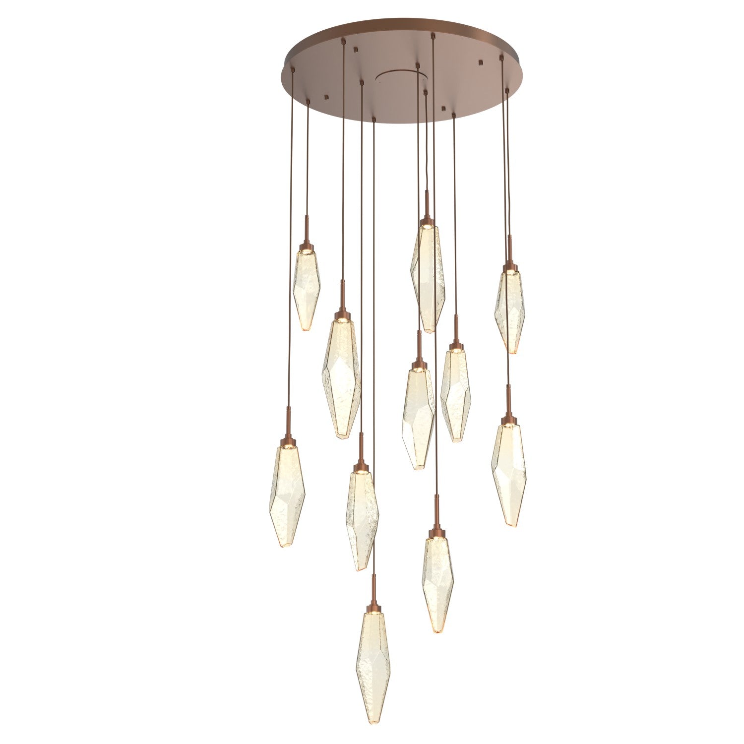 Hammerton Studio - CHB0050-11-BB-CA-C01-L1 - LED Pendant - Rock Crystal - Burnished Bronze