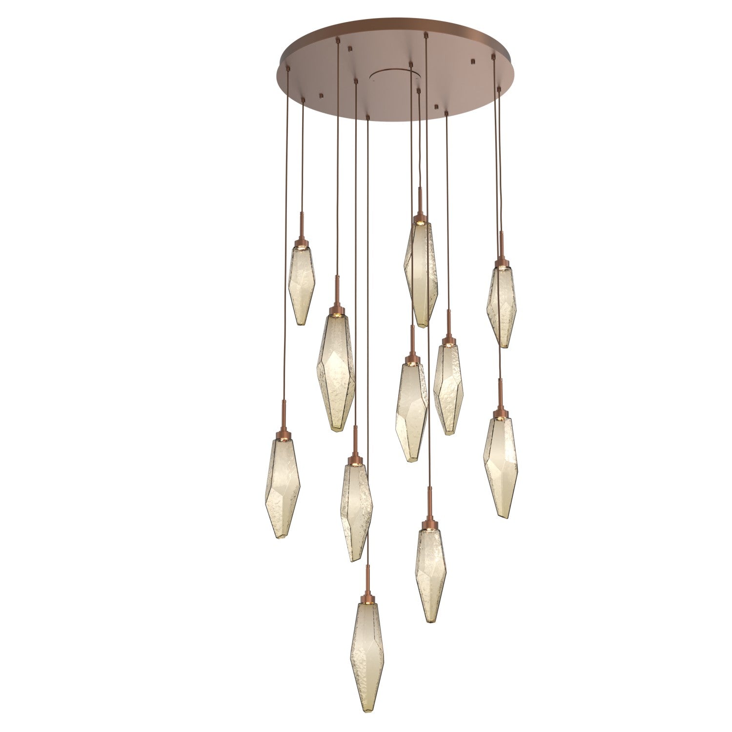 Hammerton Studio - CHB0050-11-BB-CB-C01-L1 - LED Pendant - Rock Crystal - Burnished Bronze