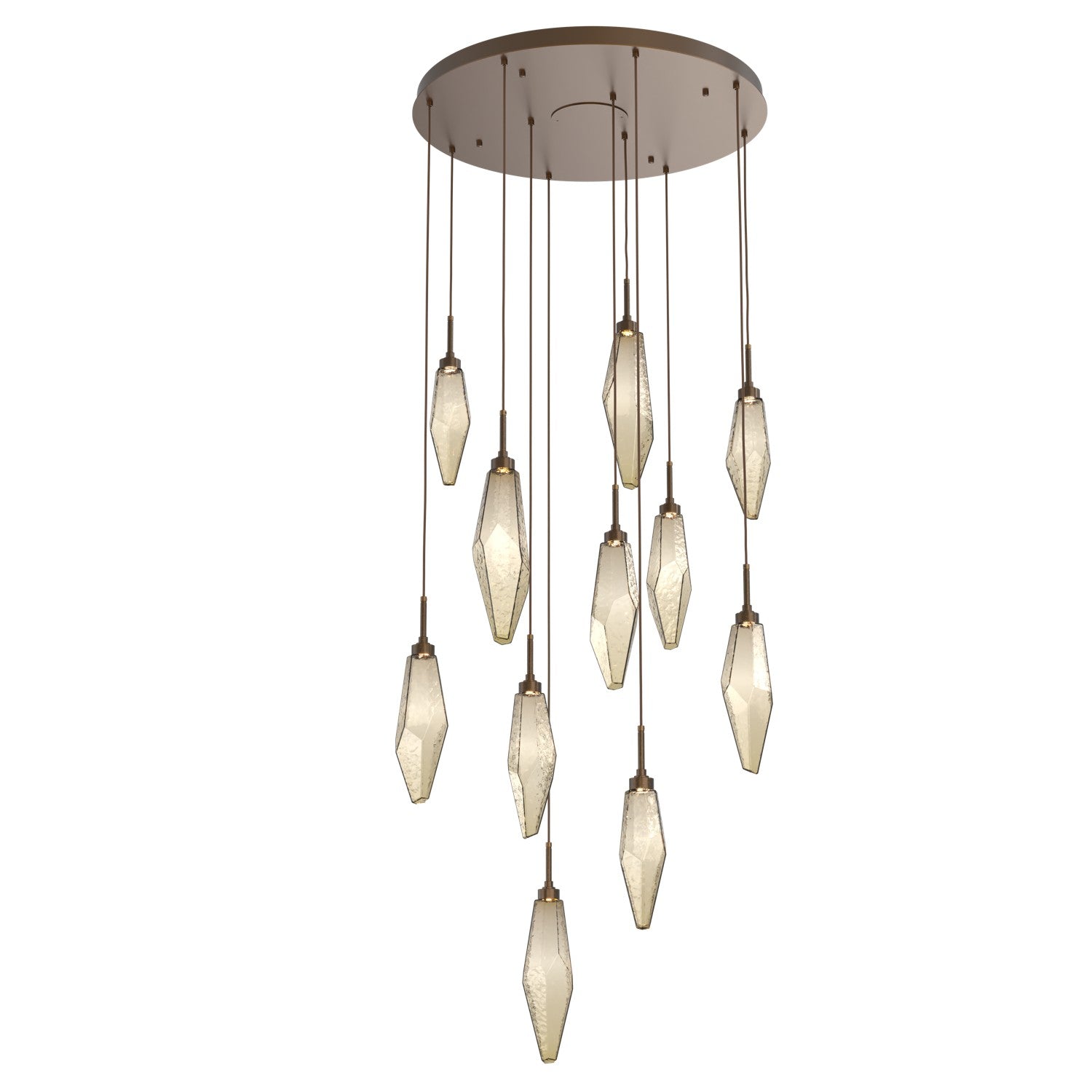 Hammerton Studio - CHB0050-11-FB-CB-C01-L1 - LED Pendant - Rock Crystal - Flat Bronze