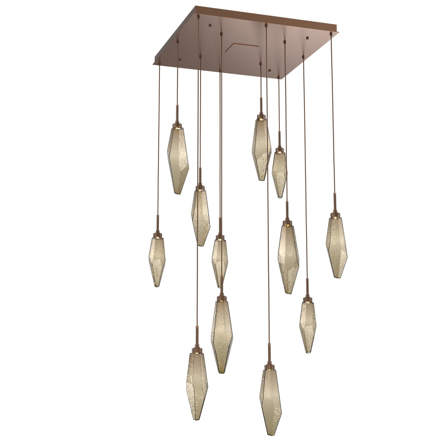 Hammerton Studio - CHB0050-12-BB-CB-C01-L1 - LED Pendant - Rock Crystal - Burnished Bronze