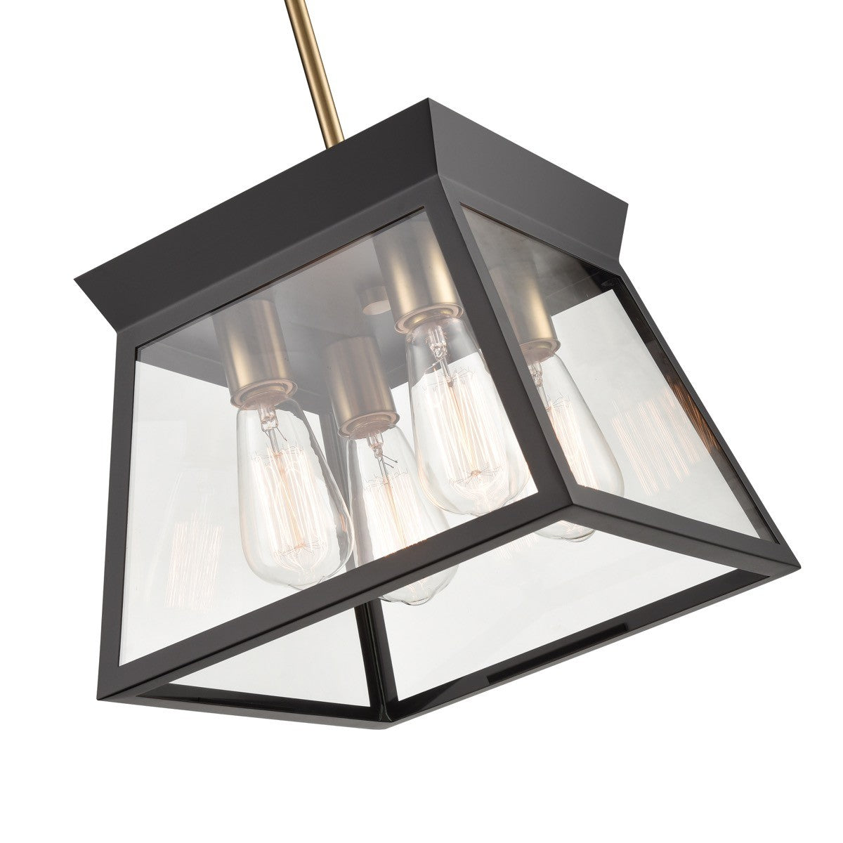 Artcraft - AC11851BK - Four Light Chandelier - Lucian - Black and Brushed Brass