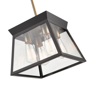 Artcraft - AC11851BK - Four Light Chandelier - Lucian - Black and Brushed Brass