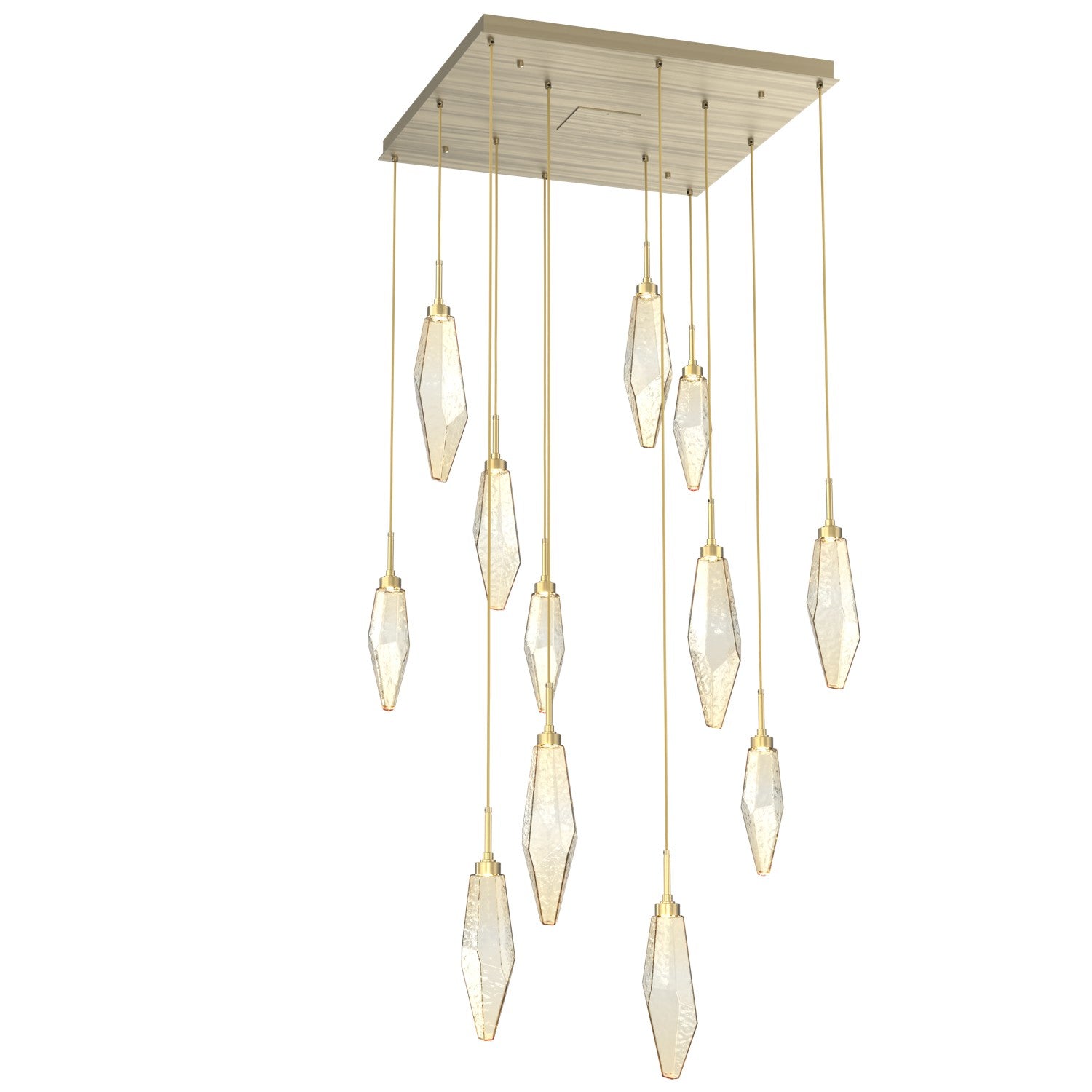 Hammerton Studio - CHB0050-12-HB-CA-C01-L3 - LED Pendant - Rock Crystal - Heritage Brass