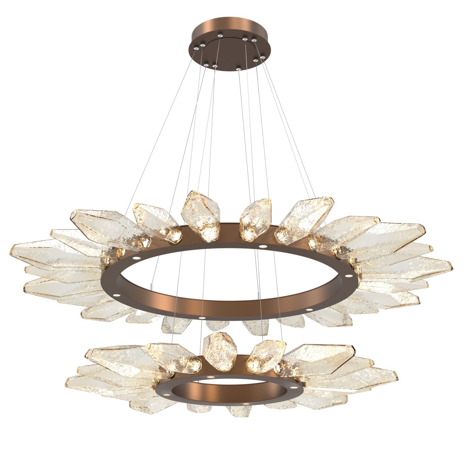Hammerton Studio - CHB0050-2T-BB-CA-CA1-L3 - LED Lantern - Rock Crystal - Burnished Bronze