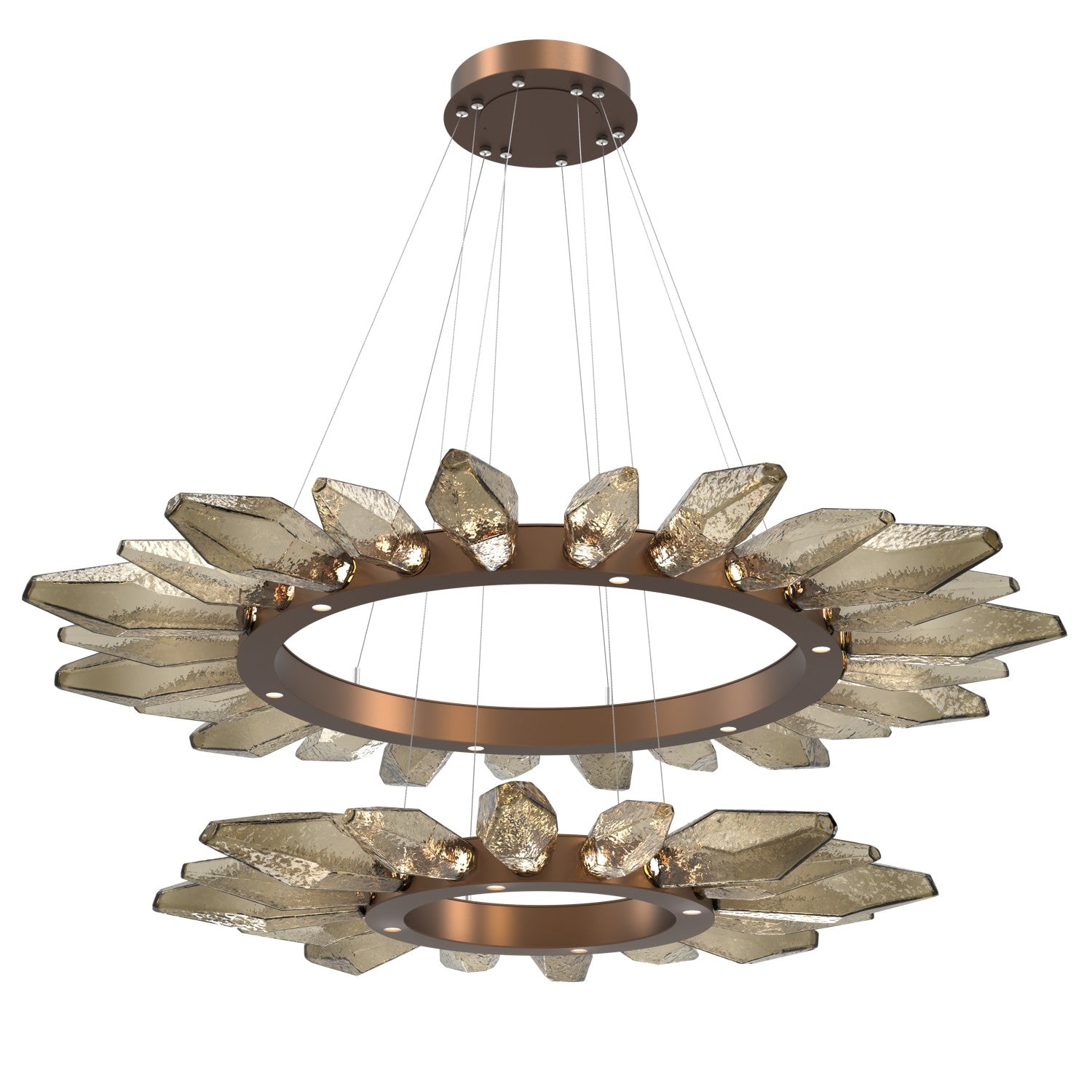 Hammerton Studio - CHB0050-2T-BB-CB-CA1-L1 - LED Lantern - Rock Crystal - Burnished Bronze