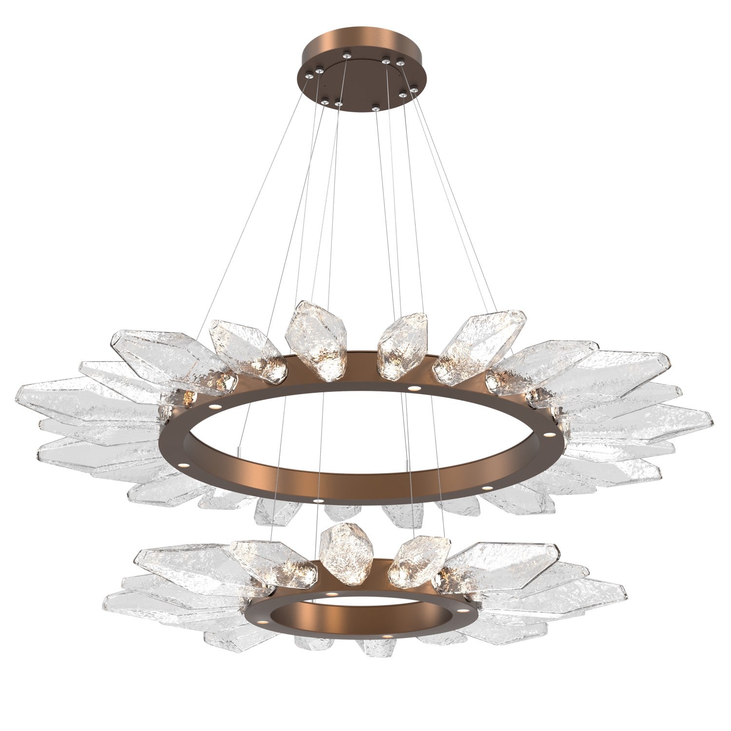Hammerton Studio - CHB0050-2T-BB-CC-CA1-L1 - LED Lantern - Rock Crystal - Burnished Bronze
