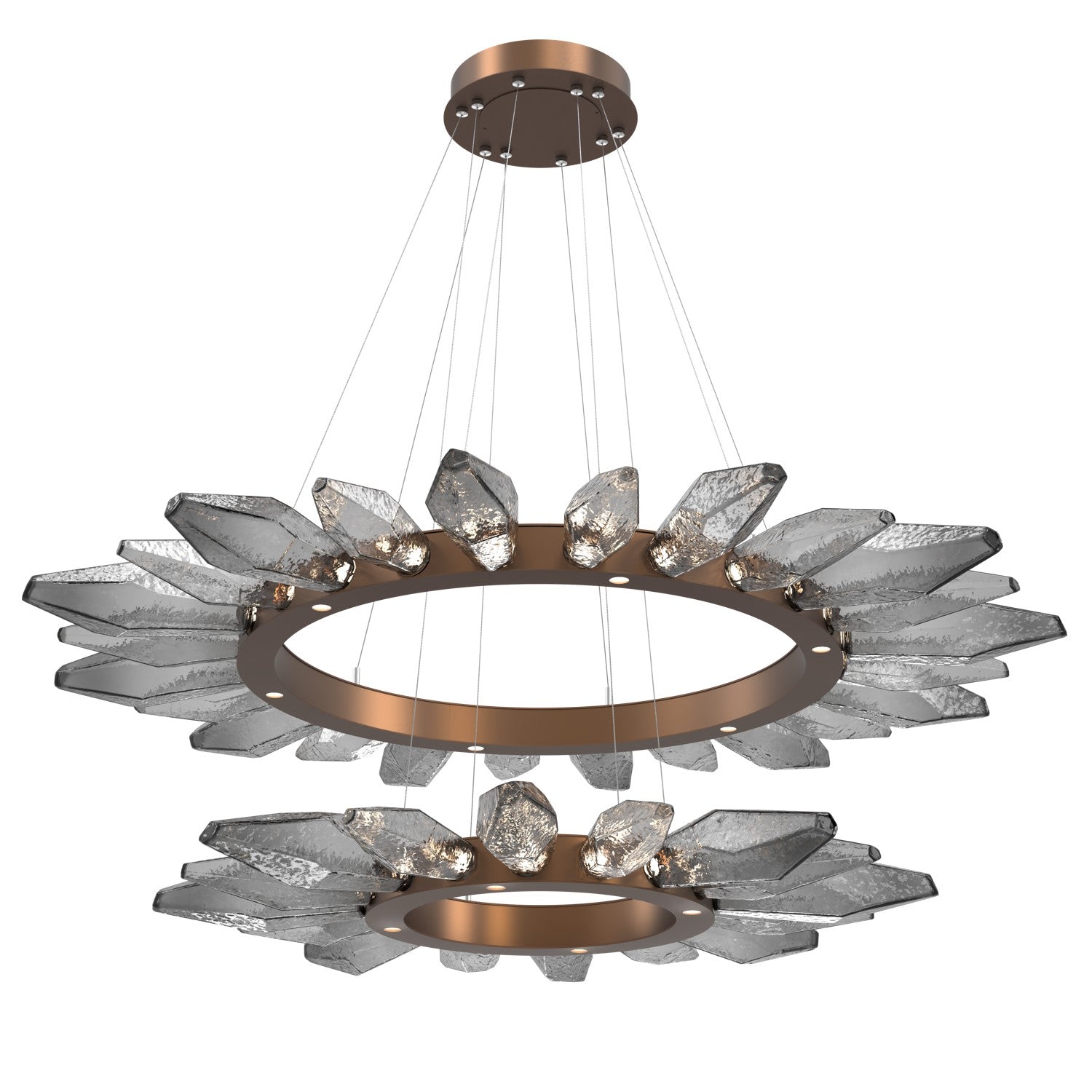 Hammerton Studio - CHB0050-2T-BB-CS-CA1-L1 - LED Lantern - Rock Crystal - Burnished Bronze