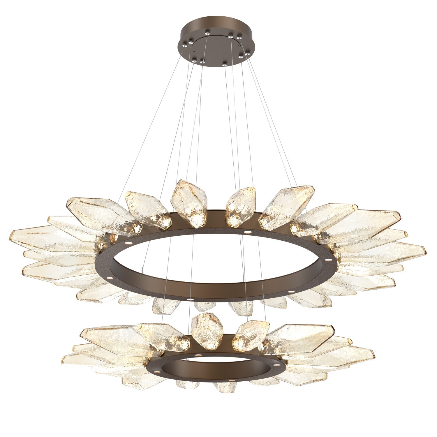 Hammerton Studio - CHB0050-2T-FB-CA-CA1-L1 - LED Chandelier - Rock Crystal - Flat Bronze