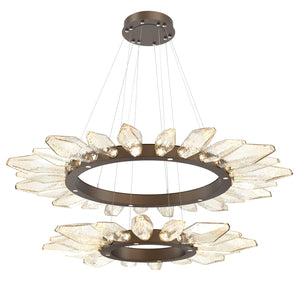 Hammerton Studio - CHB0050-2T-FB-CA-CA1-L1 - LED Chandelier - Rock Crystal - Flat Bronze