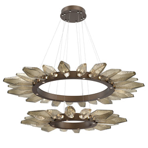 Hammerton Studio - CHB0050-2T-FB-CB-CA1-L3 - LED Lantern - Rock Crystal - Flat Bronze