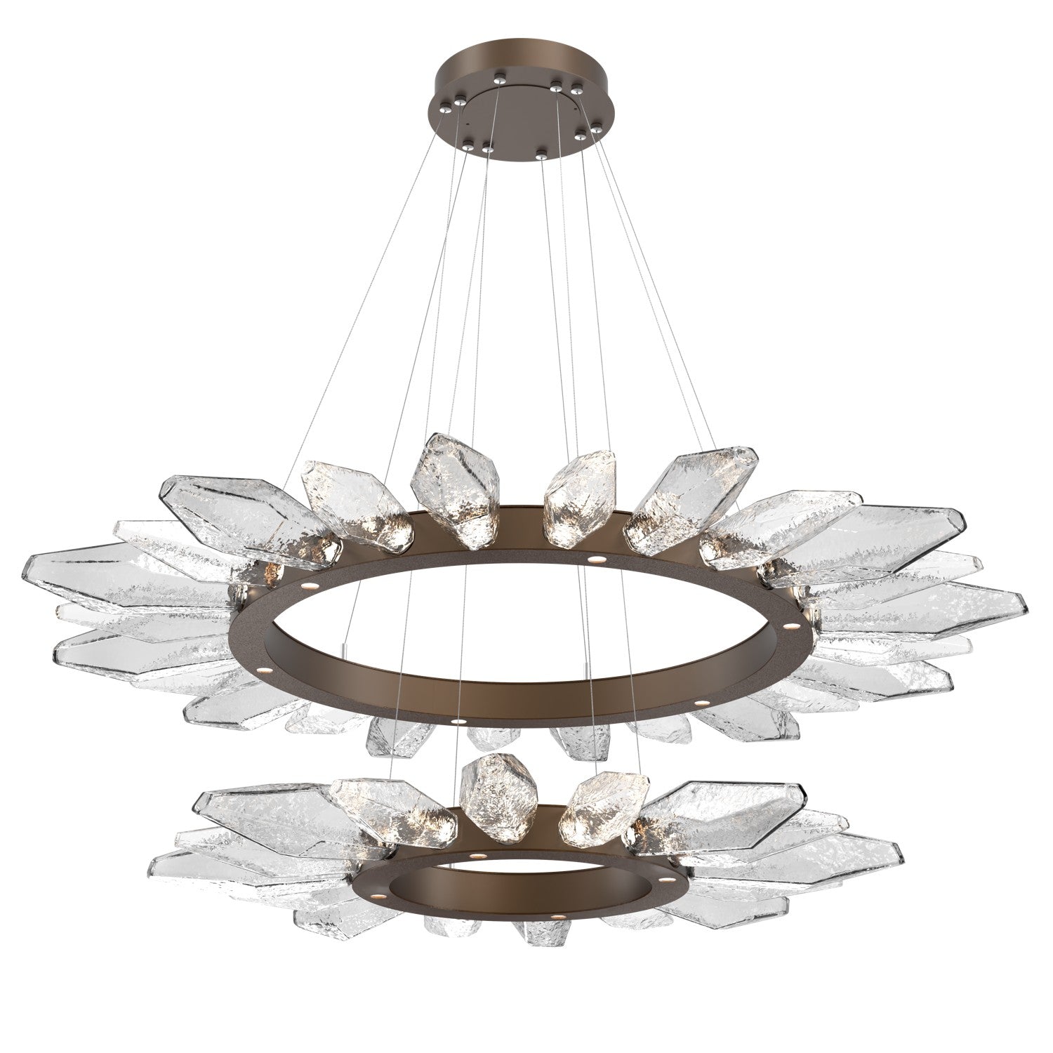 Hammerton Studio - CHB0050-2T-FB-CC-CA1-L3 - LED Lantern - Rock Crystal - Flat Bronze