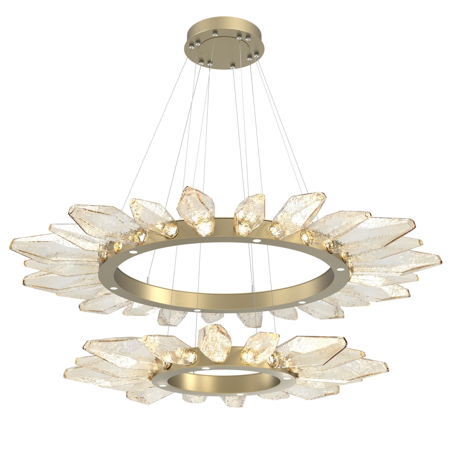 Hammerton Studio - CHB0050-2T-GB-CA-CA1-L1 - LED Chandelier - Rock Crystal - Gilded Brass