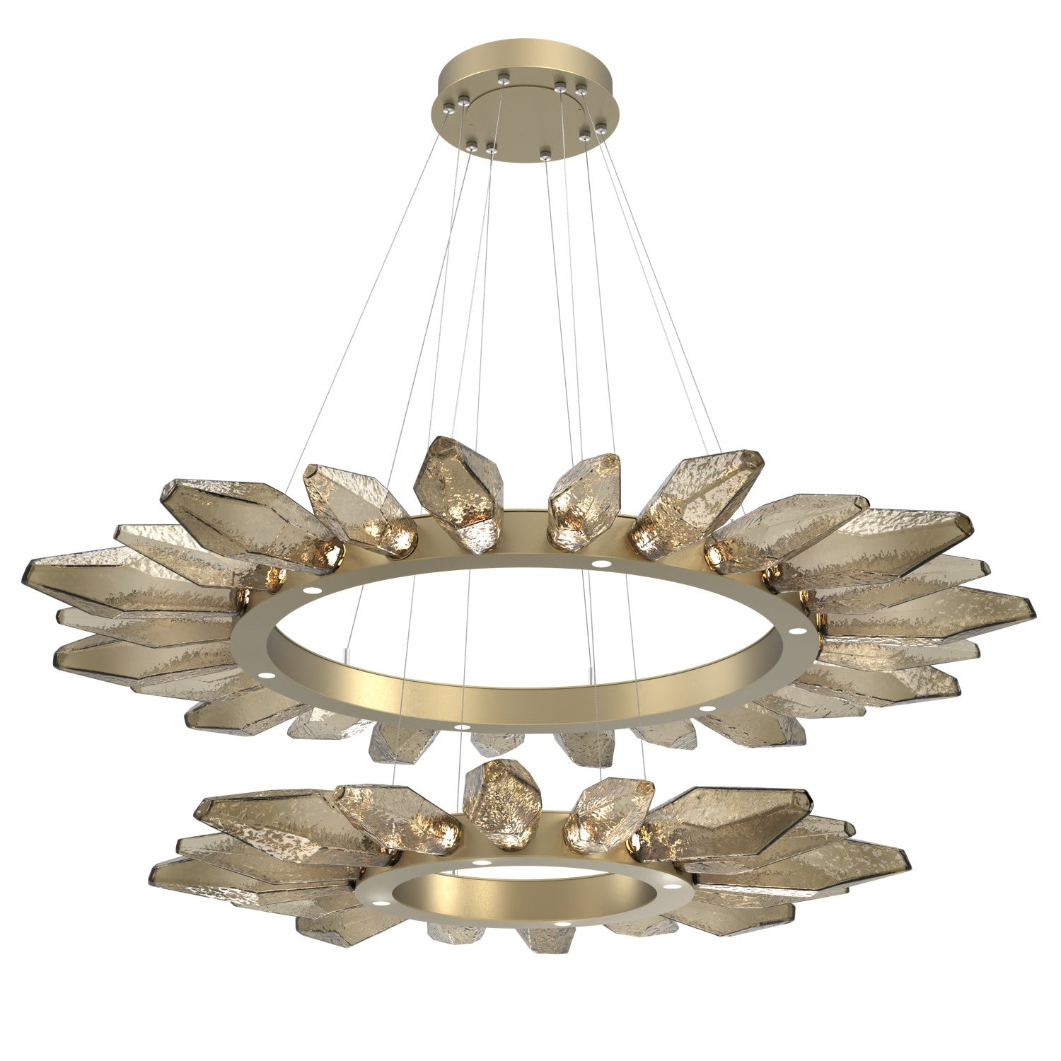 Hammerton Studio - CHB0050-2T-GB-CB-CA1-L1 - LED Chandelier - Rock Crystal - Gilded Brass