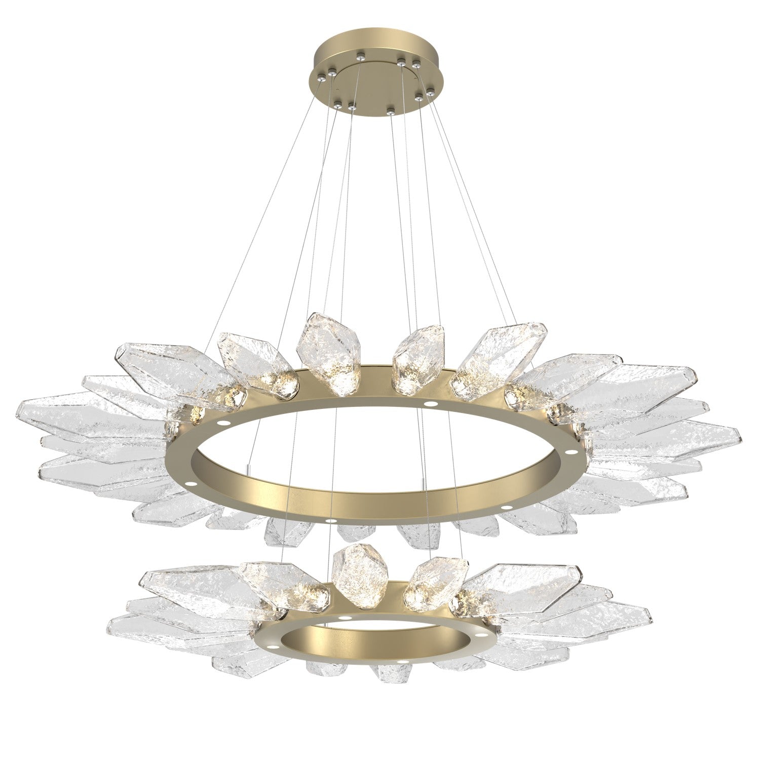 Hammerton Studio - CHB0050-2T-GB-CC-CA1-L1 - LED Chandelier - Rock Crystal - Gilded Brass