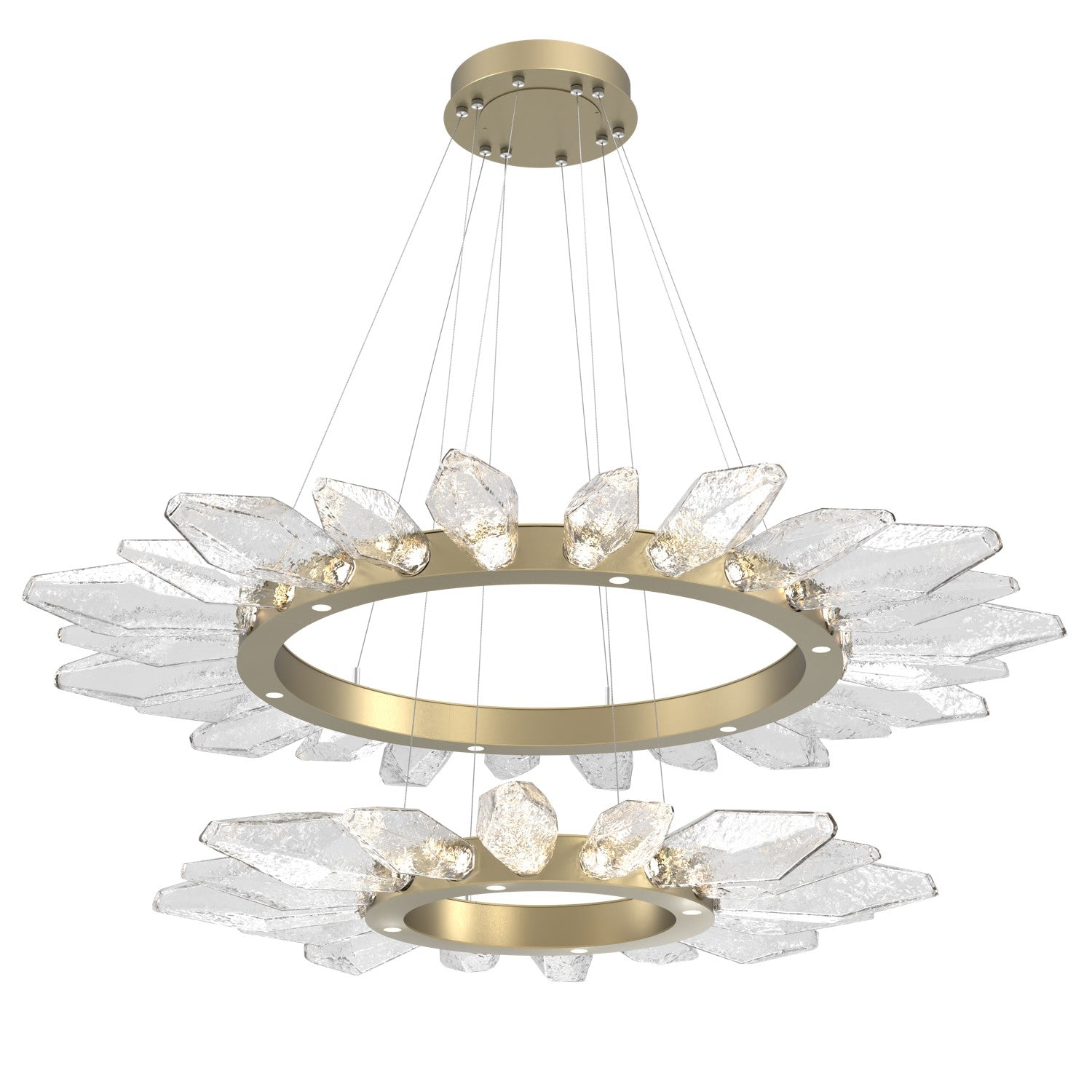 Hammerton Studio - CHB0050-2T-GB-CC-CA1-L3 - LED Lantern - Rock Crystal - Gilded Brass