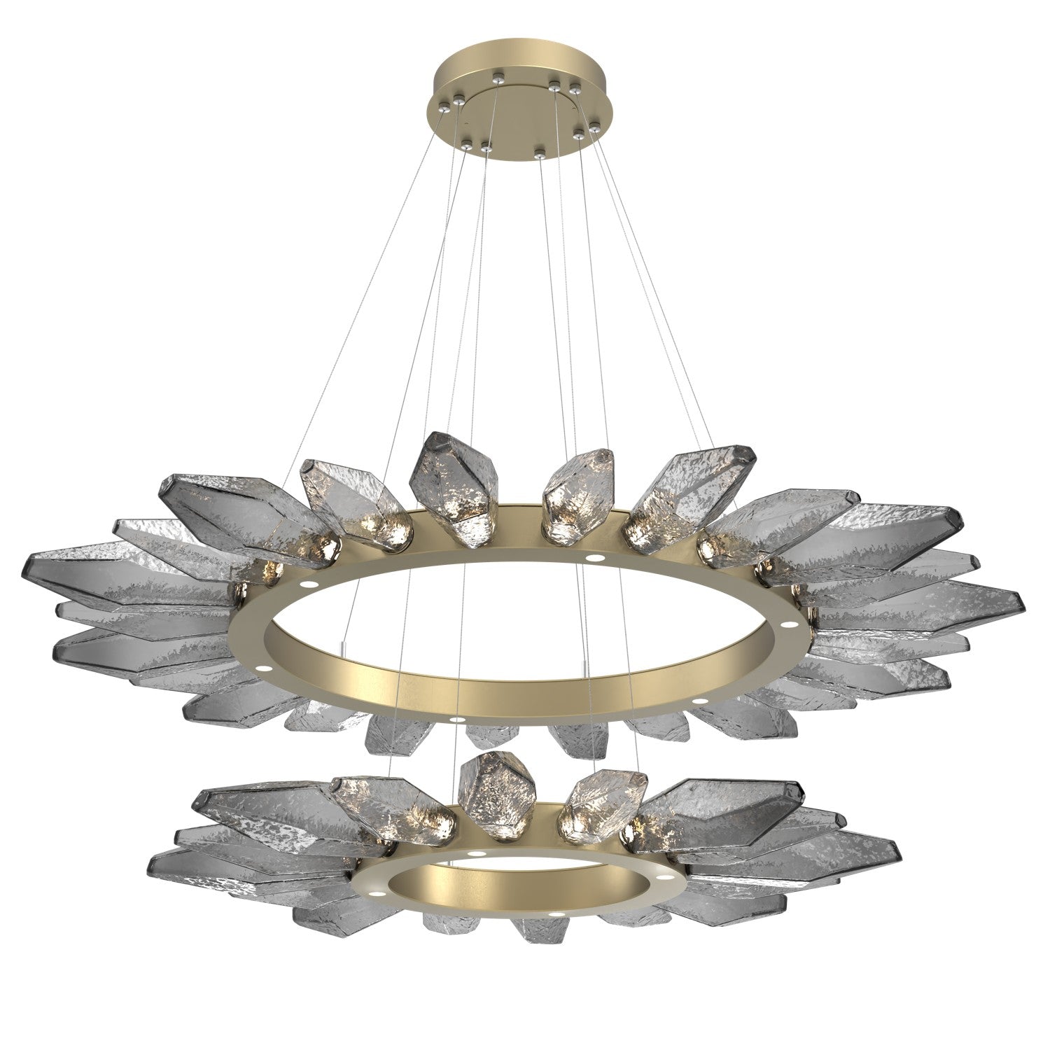 Hammerton Studio - CHB0050-2T-GB-CS-CA1-L1 - LED Chandelier - Rock Crystal - Gilded Brass