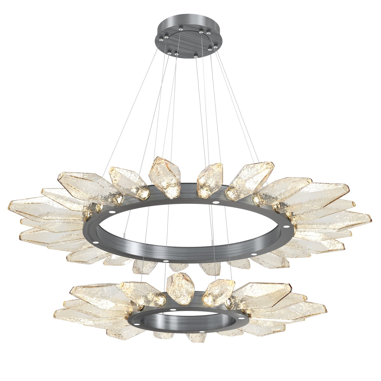 Hammerton Studio - CHB0050-2T-GM-CA-CA1-L1 - LED Chandelier - Rock Crystal - Gunmetal