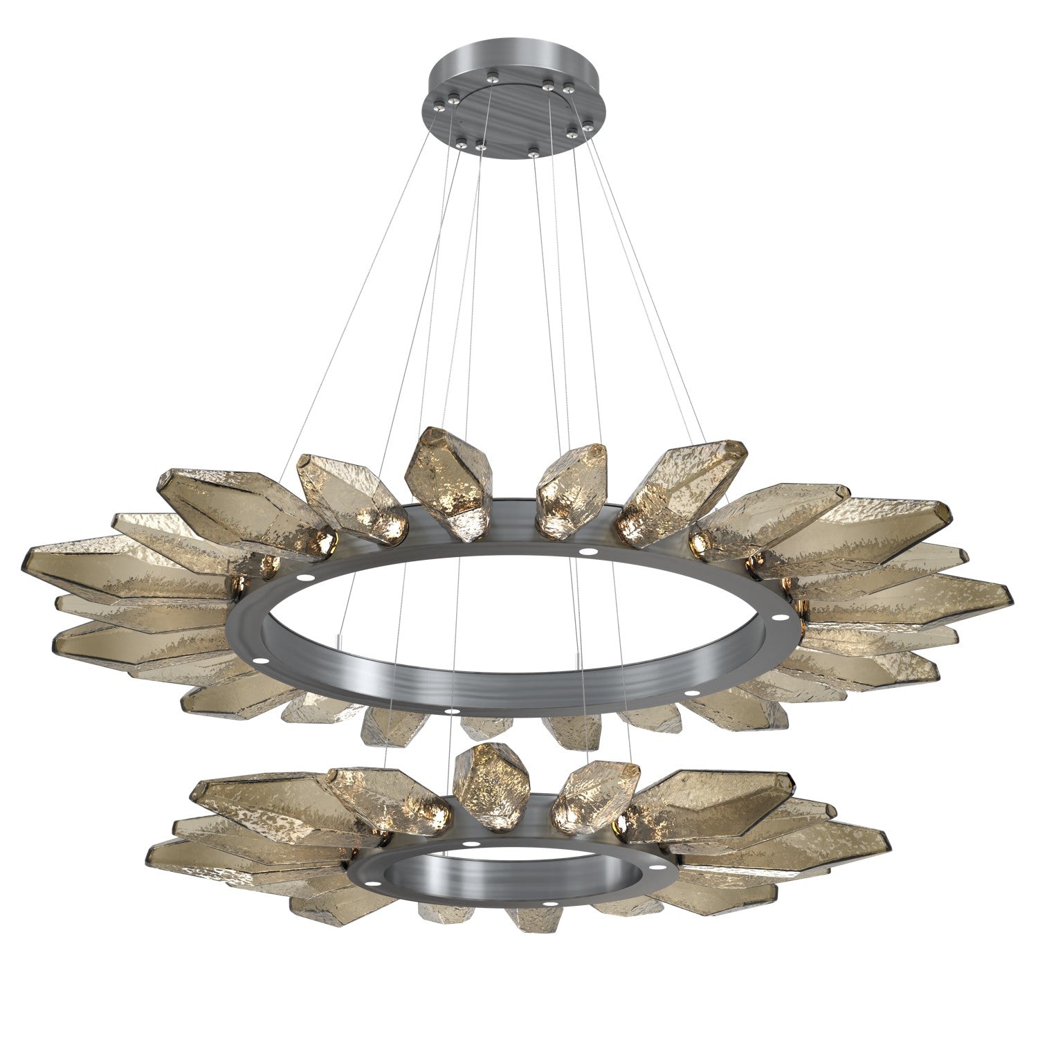 Hammerton Studio - CHB0050-2T-GM-CB-CA1-L1 - LED Chandelier - Rock Crystal - Gunmetal