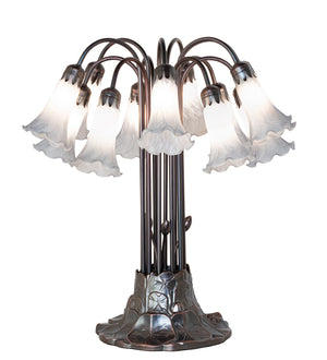 Meyda Tiffany - 273415 - 12 Light Table Lamp - Gray Tiffany Pond Lily - Mahogany Bronze