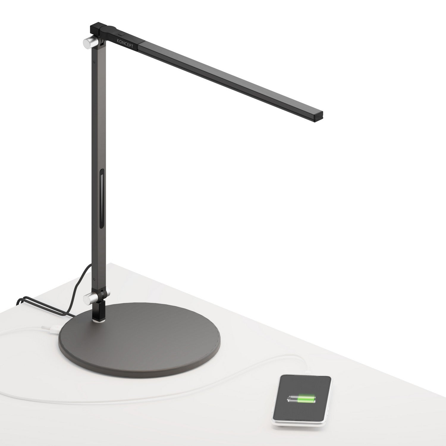 Koncept - AR1100-WD-MBK-USB - LED Desk Lamp - Z-Bar - Metallic black