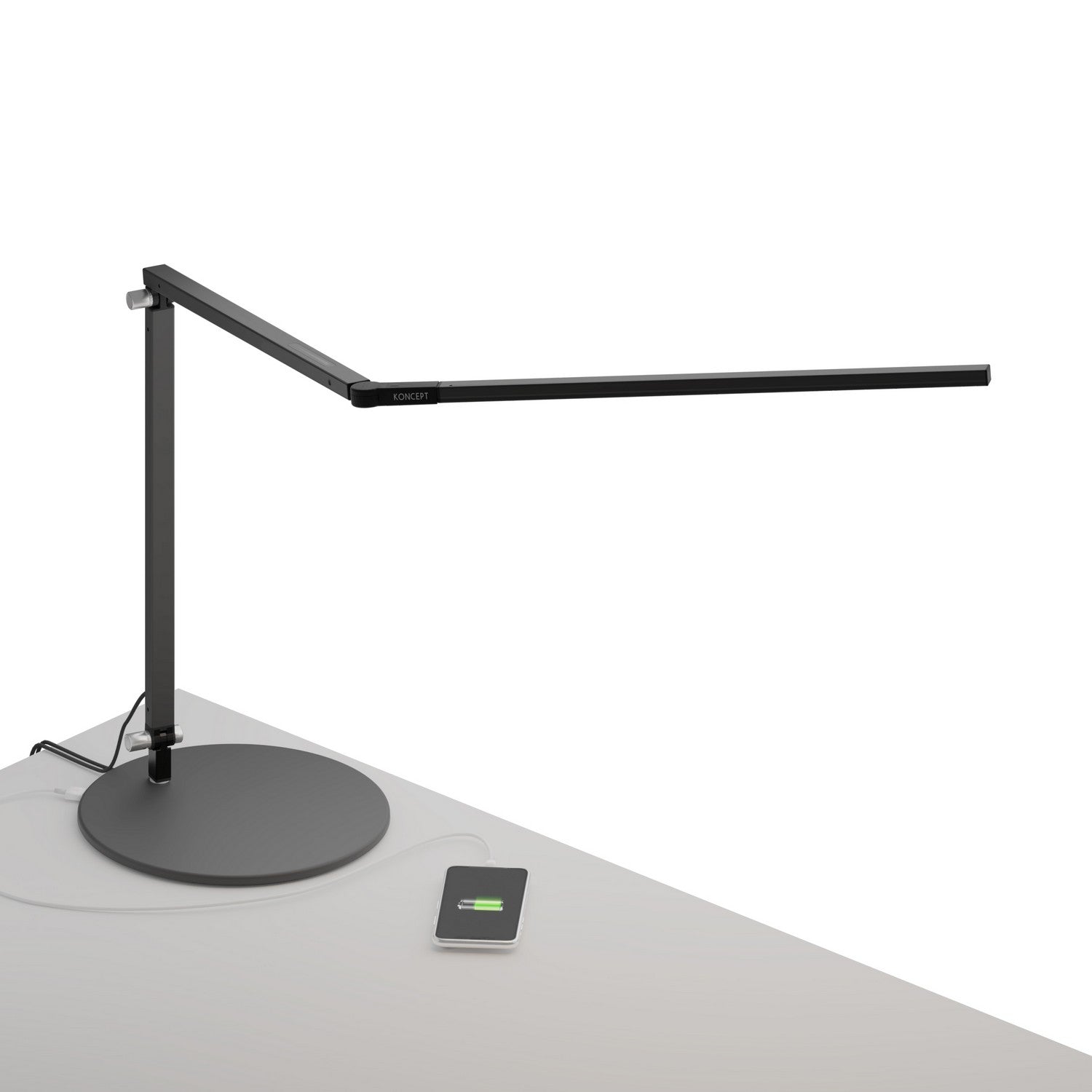 Koncept - AR3000-WD-MBK-USB - LED Desk Lamp - Z-Bar - Metallic black