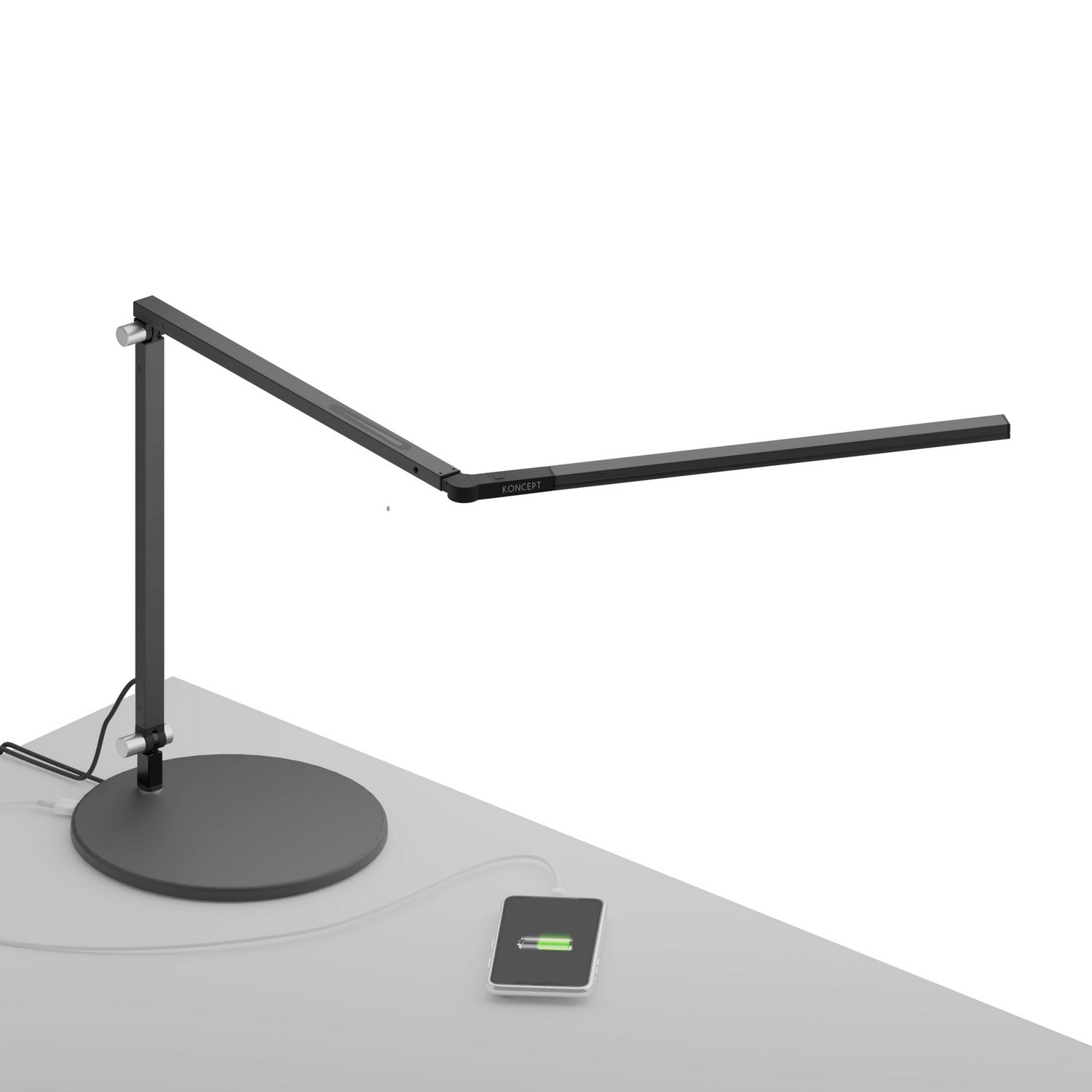 Koncept - AR3100-CD-MBK-USB - LED Desk Lamp - Z-Bar - Metallic black