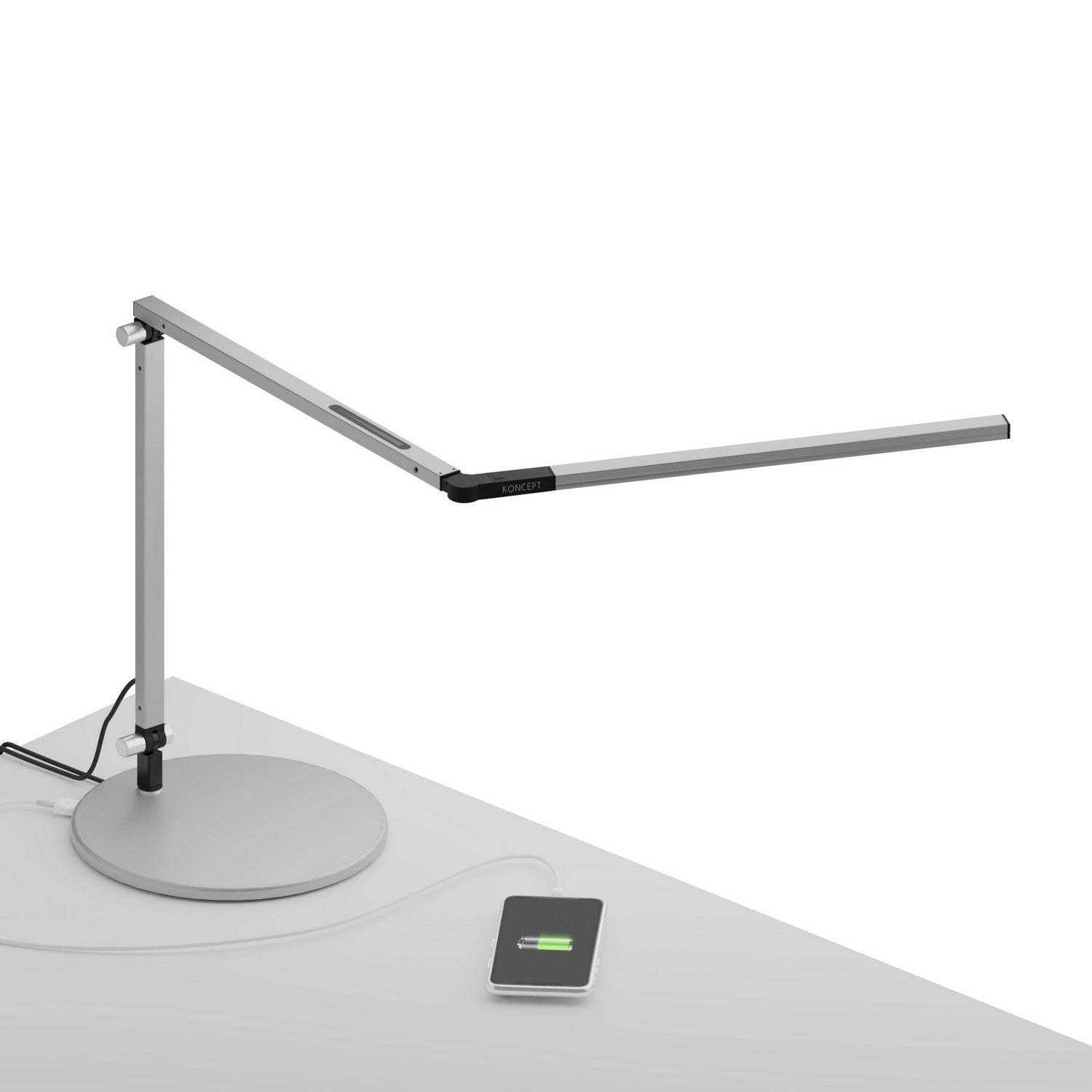 Koncept - AR3100-CD-SIL-USB - LED Desk Lamp - Z-Bar - Silver