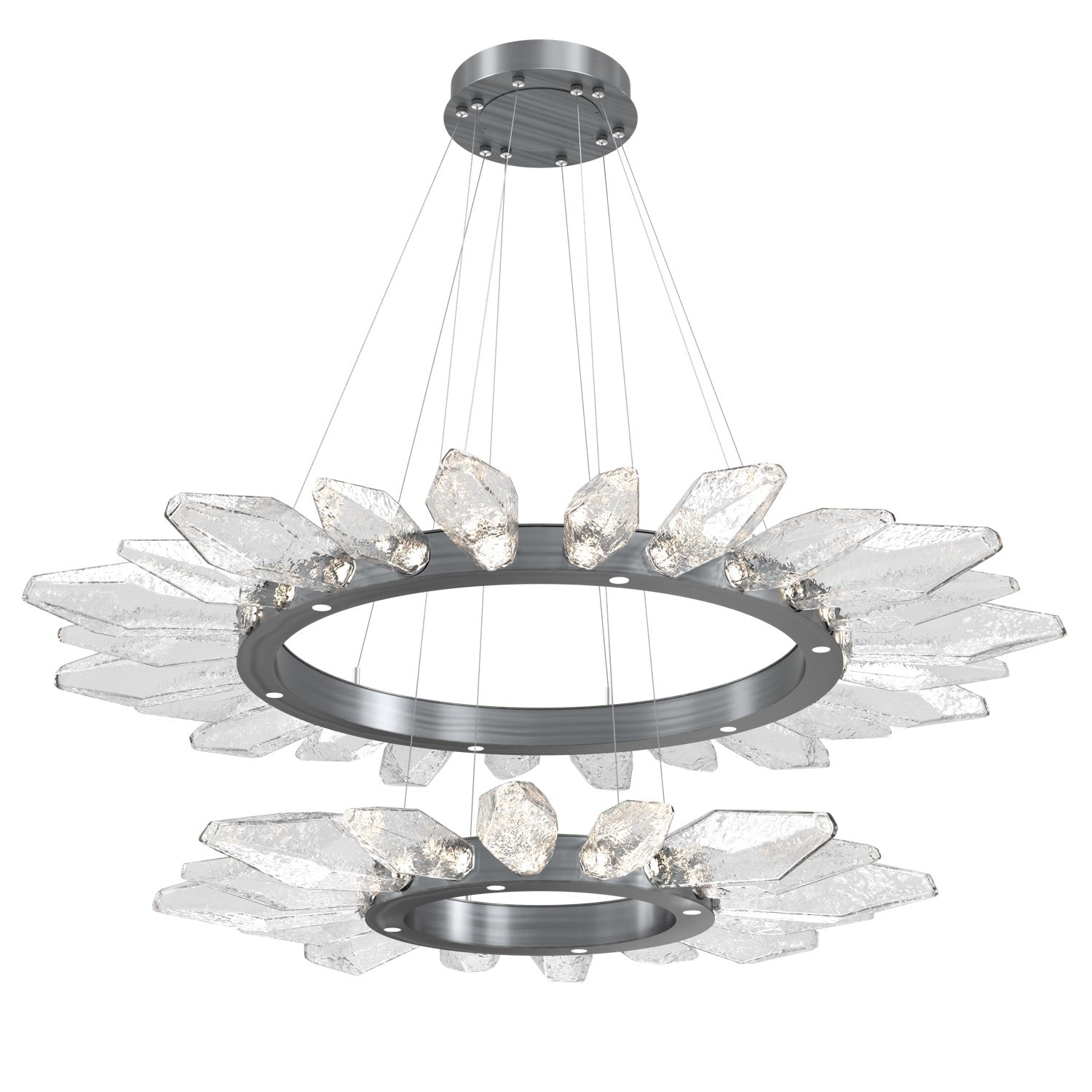 Hammerton Studio - CHB0050-2T-GM-CC-CA1-L1 - LED Chandelier - Rock Crystal - Gunmetal