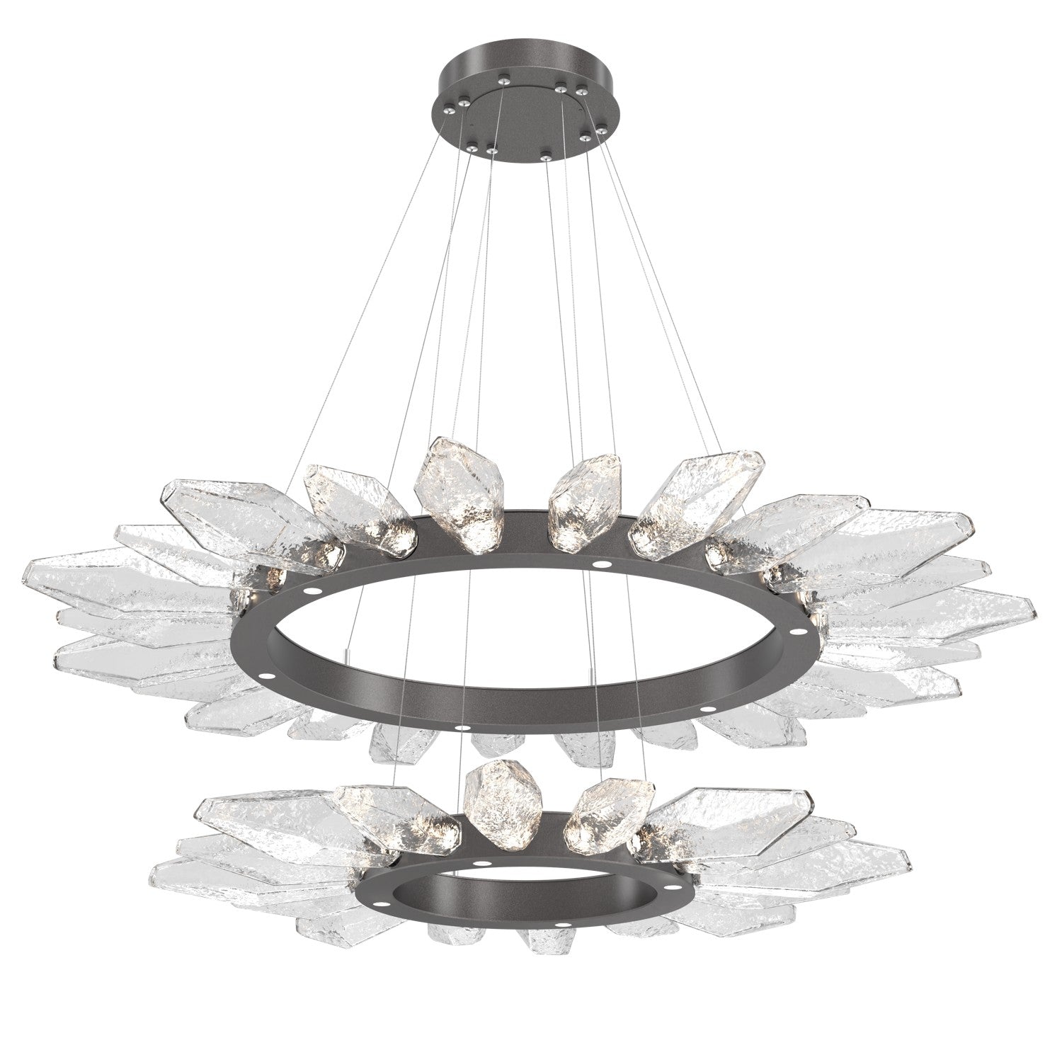 Hammerton Studio - CHB0050-2T-GP-CC-CA1-L1 - LED Chandelier - Rock Crystal - Graphite