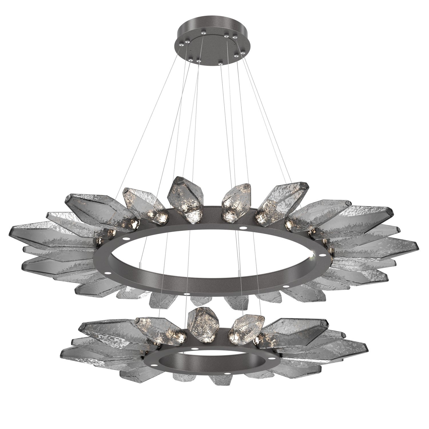 Hammerton Studio - CHB0050-2T-GP-CS-CA1-L1 - LED Chandelier - Rock Crystal - Graphite