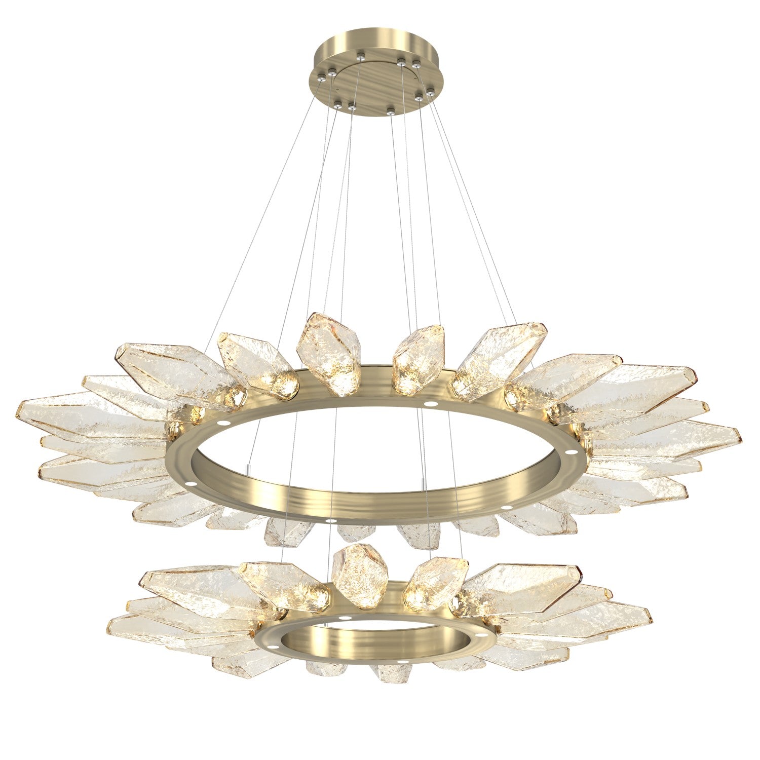 Hammerton Studio - CHB0050-2T-HB-CA-CA1-L1 - LED Chandelier - Rock Crystal - Heritage Brass