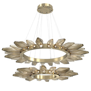 Hammerton Studio - CHB0050-2T-HB-CB-CA1-L3 - LED Chandelier - Rock Crystal - Heritage Brass