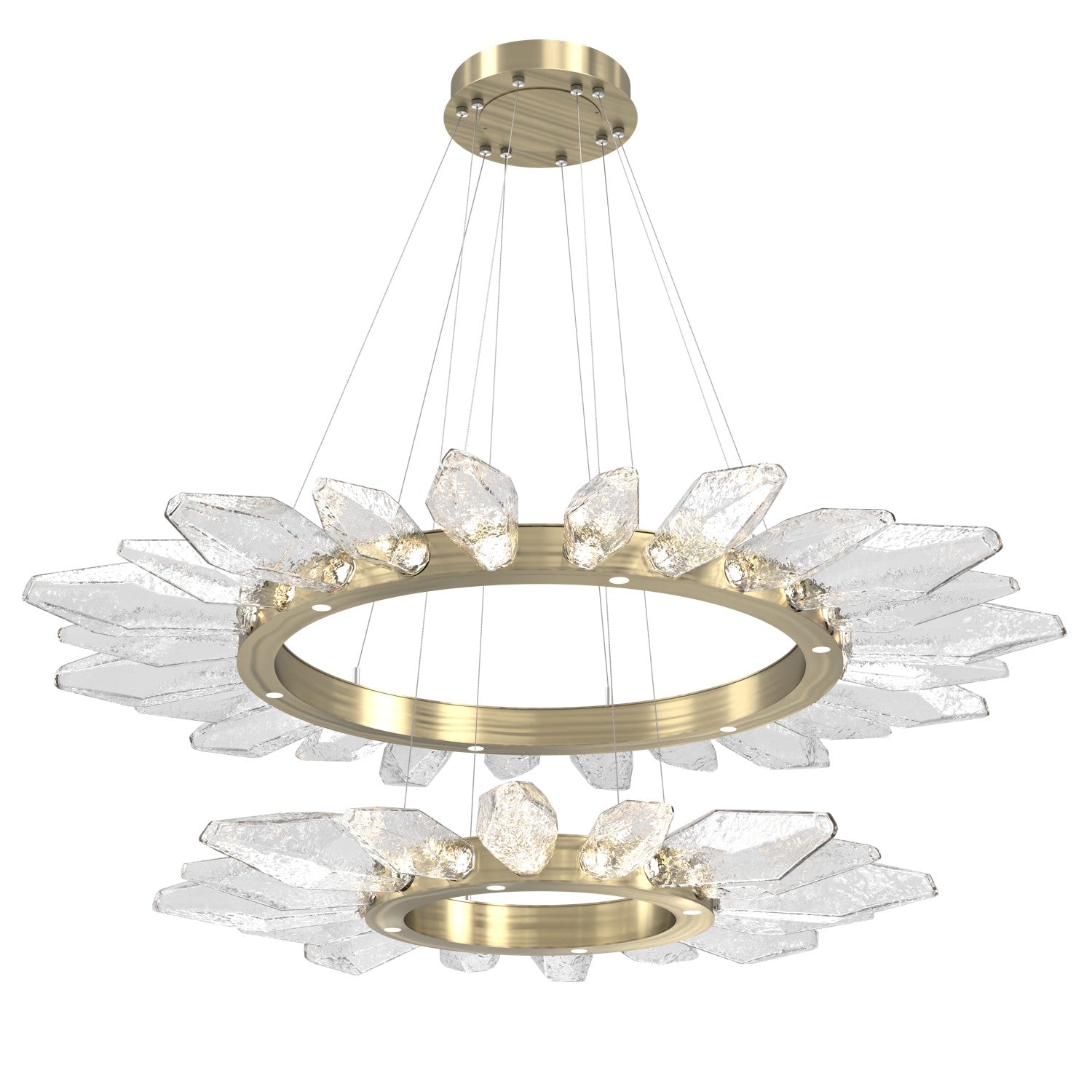 Hammerton Studio - CHB0050-2T-HB-CC-CA1-L1 - LED Chandelier - Rock Crystal - Heritage Brass