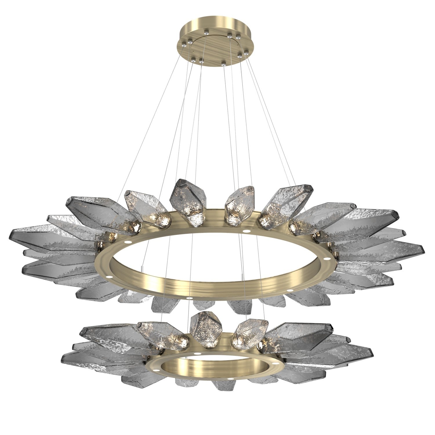 Hammerton Studio - CHB0050-2T-HB-CS-CA1-L1 - LED Chandelier - Rock Crystal - Heritage Brass