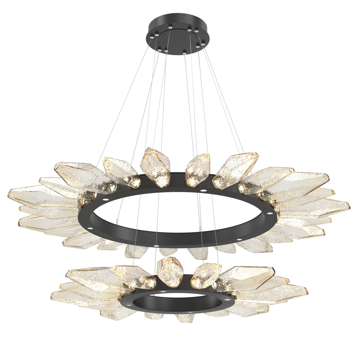 Hammerton Studio - CHB0050-2T-MB-CA-CA1-L1 - LED Chandelier - Rock Crystal - Matte Black