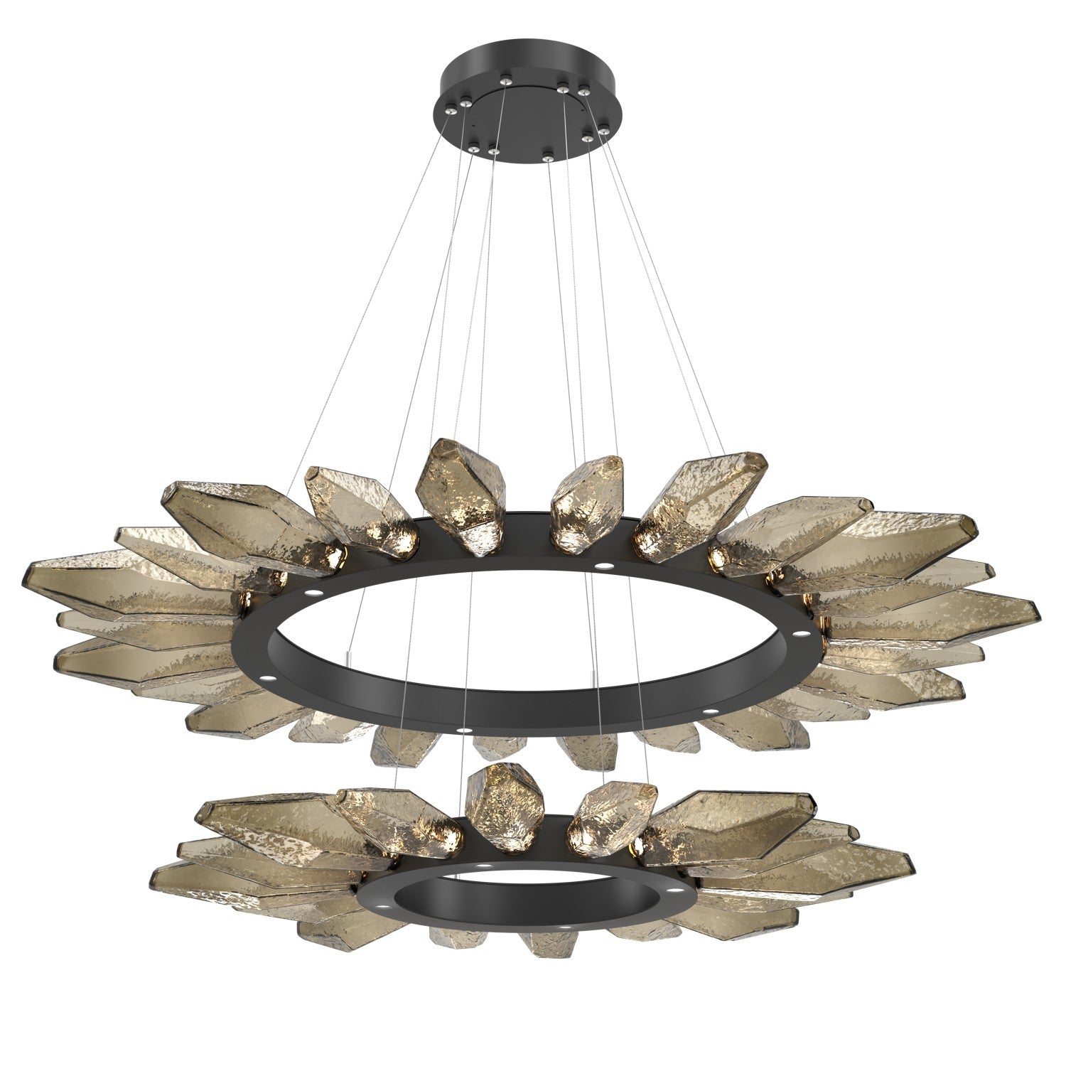 Hammerton Studio - CHB0050-2T-MB-CB-CA1-L1 - LED Chandelier - Rock Crystal - Matte Black