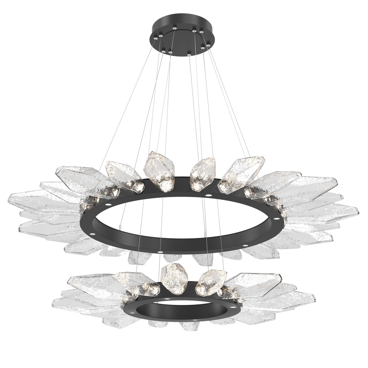 Hammerton Studio - CHB0050-2T-MB-CC-CA1-L1 - LED Chandelier - Rock Crystal - Matte Black